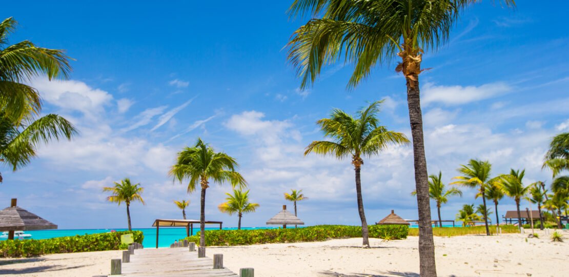 Stunning white beach in Turks and Caicos on Carribean